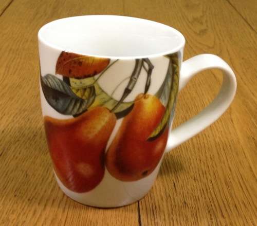 MUG PORCELAIN TEA COFFEE Fruit PATTERN PEARS FRISA STUNNING EXCELLENT CONDITION!!!!