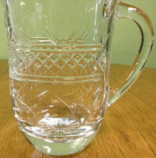 JUG=PITCHER=CUT GLASS=PRESSED PATTERN=VERY HEAVY!!====STUNNING!!!!