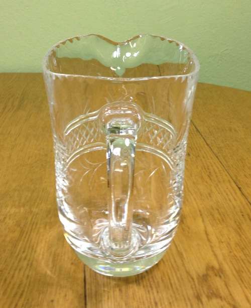 JUG=PITCHER=CUT GLASS=PRESSED PATTERN=VERY HEAVY!!====STUNNING!!!!