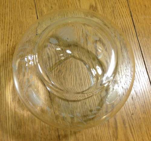 VASE=ROUND=GLASS=ROSE-CUT PATTERN=FLOWERS=FLORAL.