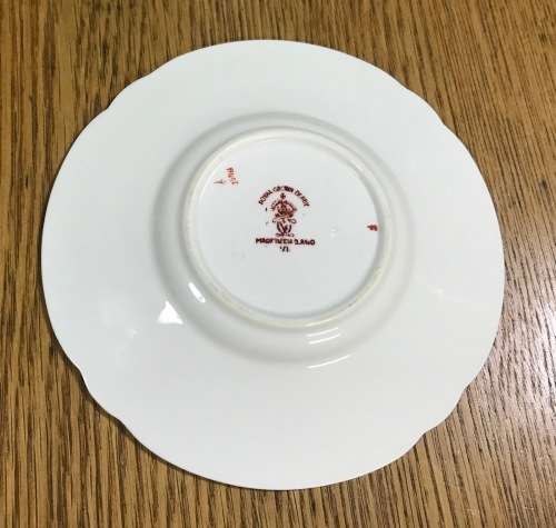DEMITASSE=COFFEE CUP + SAUCER=EXPRESSO=ROYAL CROWN DERBY=RUTLAND PATTERN=GREEN=A495=FLORAL=STUNNING!