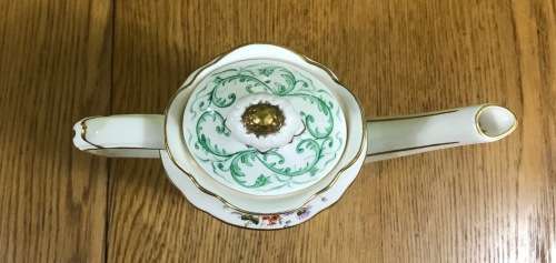 COFFEE POT ROYAL CROWN DERBY ENGLAND RUTLAND PATTERN GREEN A495 FLORAL SCARCE and STUNNING!!!!!!!!!!