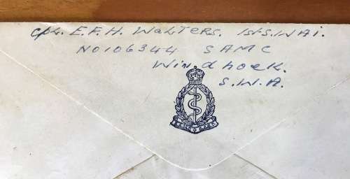 1st SOUTH WEST AFRICAN INFANTRY BATTALION WINDHOEK DEPARTMENT OF DEFENCE SAMC OUTJO SWA `ON SERVICE`