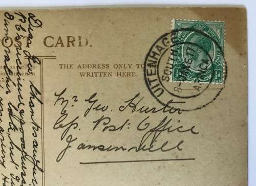 POSTCARD POST CARD UITENHAGE 1917 UNION SOUTH AFRICA MISS MARIE STUDHOLME PORTRAIT.