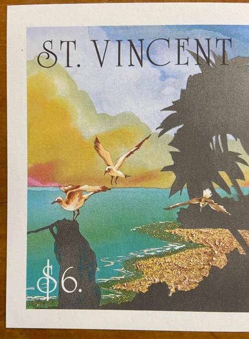 ST. VINCENT CARRIBEAN MINIATURE SHEET SG MS1586 $6 INOPSIS UTRICULARIOIDES ORCHID FLOWERPLANT BIRDS