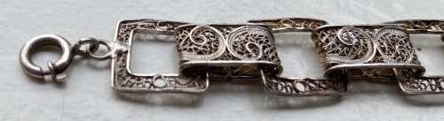FILIGREE STERLING SILVER BRACELET 16 grams 210mm clasp to loop 15mm widest point!!! Beautiful!!!