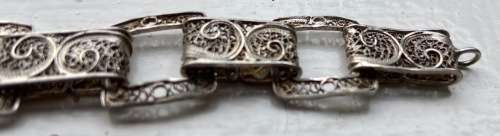 FILIGREE STERLING SILVER BRACELET 16 grams 210mm clasp to loop 15mm widest point!!! Beautiful!!!