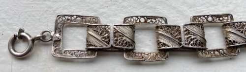 FILIGREE STERLING SILVER BRACELET 16 grams 210mm clasp to loop 15mm widest point!!! Beautiful!!!