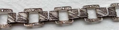 FILIGREE STERLING SILVER BRACELET 16 grams 210mm clasp to loop 15mm widest point!!! Beautiful!!!