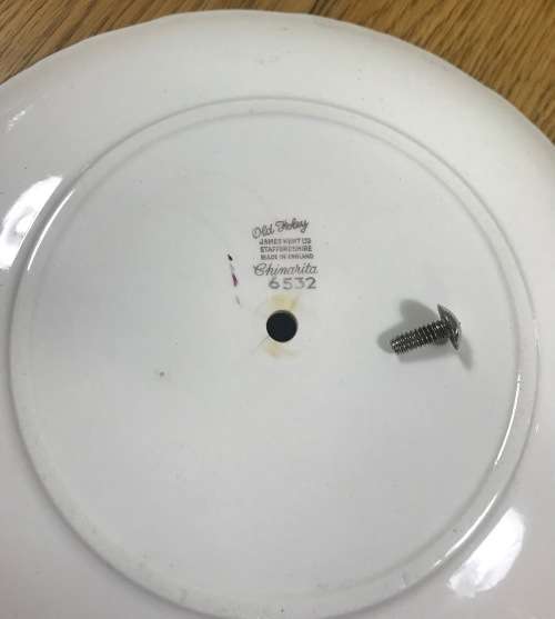 JAMES KENT=OLD FOLEY=PORCELAIN TOP TAZZA=6532=CHINARITA PATTERN=METAL FOOT=ROSES=ENGLAND=CAKE PLATE