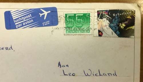 POSTCARD NETHERLANDS AIRMAIL POSTED to SOUTH AFRICA DONALD DUCK WALT DISNEY PRODUCTION 1985 FOOTBALL