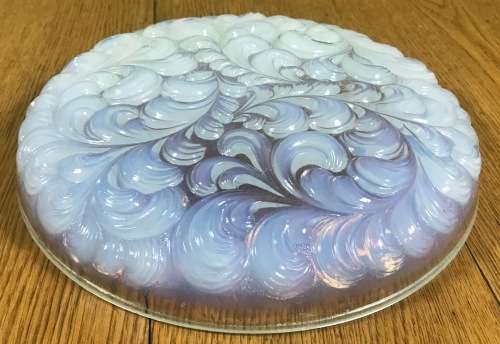 MAGNIFICENT large OPALESCENT GLASS BOWL=WAVY DESIGN=VERY HEAVY at 2,82 kg's=Please read notes......