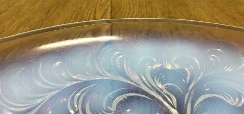 MAGNIFICENT large OPALESCENT GLASS BOWL=WAVY DESIGN=VERY HEAVY at 2,82 kg's=Please read notes......