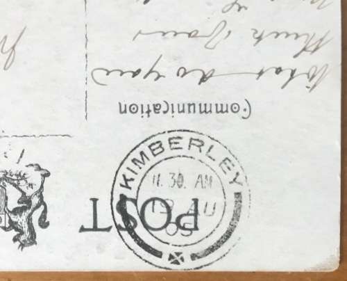 POSTCARD STAL STREET CAPE TOWN 1905 BLOEMFONTEIN KIMBERLEY OFFICIALLY REDIRECTED Cachet SOUTH AFRICA