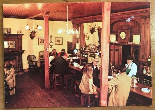 POSTCARD SOUTH AFRICA MATJIESFONTEIN THE LAIRD`S ARMS BAR / PUB RED CROSS FUNDS.