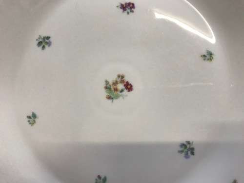 CAKE PLATE SERVING PLATTER ROUND LARGE 310mm Diameter GERMANY ESCHENBACH US ZONE FLORAL FLOWERS.