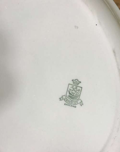 PLATTER OVAL LARGE GRINDLEY MADE in ENGLAND FLOWERS FLORAL circa 1954.