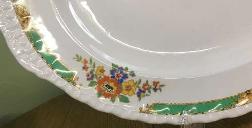 PLATTER OVAL with HANDLES LARGE GRINDLEY MADE in ENGLAND FLOWERS FLORAL 1936 - 1954.