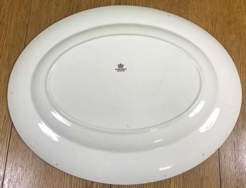 PLATTER LARGE OVAL ALFRED MEAKIN MADE in ENGLAND DARK MAROON BORDER GILTED GARLAND 1945+