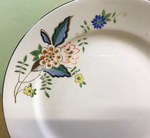 M.T.K. PORCELAIN PLATE JAPANESE? FLOWERS.
