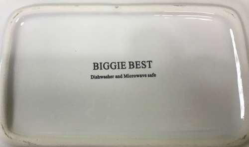 BIGGIE BEST PORCELAIN RECTANGULAR SNACK PLATES x 2=IDENTICAL=WHITE.