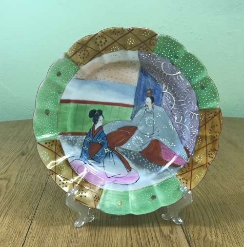 CHINESE HANDPAINTED PLATE ORIENTAL UNKNOWN MARKS UNUSUAL!!!! RESTORED VERY WELL!!!