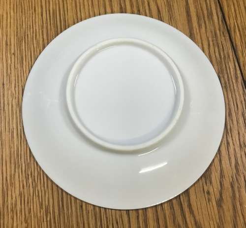 BLUE and WHITE SMALL BOWL=DISH=FLORAL GARLAND=FLOWER IN MIDDLE=BLACK RIM=NO MARKS=STUNNING ITEM!!!