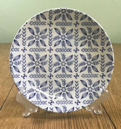 SIDE PLATE BLUE and WHITE JAMES KENT OLD FOLEY STAFFORDSHIRE ENGLAND.