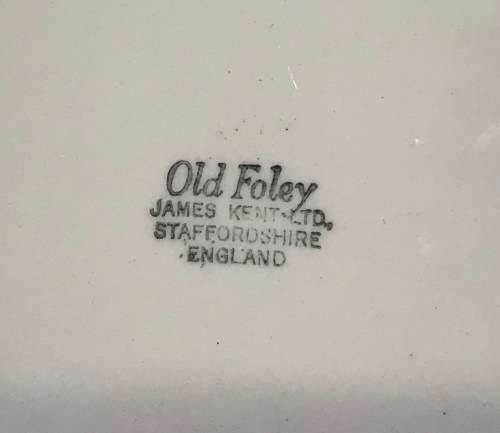 SIDE PLATE BLUE and WHITE JAMES KENT OLD FOLEY STAFFORDSHIRE ENGLAND.
