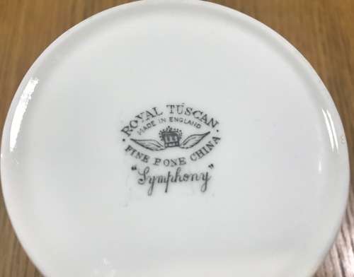 COFFEE DUOS DEMITASSE ROYAL TUSCAN ENGLAND SYMPHONY PATTERN SAUCERS x 3 CUPS x 2 MILKS JUG Expresso!
