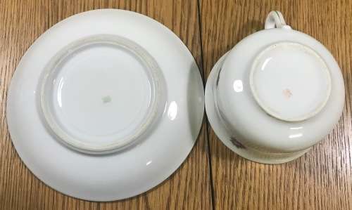 DUO TEA CUP + SAUCER FLORAL FLOWERS ROSES NO MARKS.