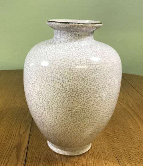 VASE LARGE SILBERDISTEL GERMANY CERAMICS CRAQUELE STYLE Ceramic Workshop Breu and Co. Gevelsberg.
