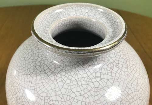 VASE LARGE SILBERDISTEL GERMANY CERAMICS CRAQUELE STYLE Ceramic Workshop Breu and Co. Gevelsberg.