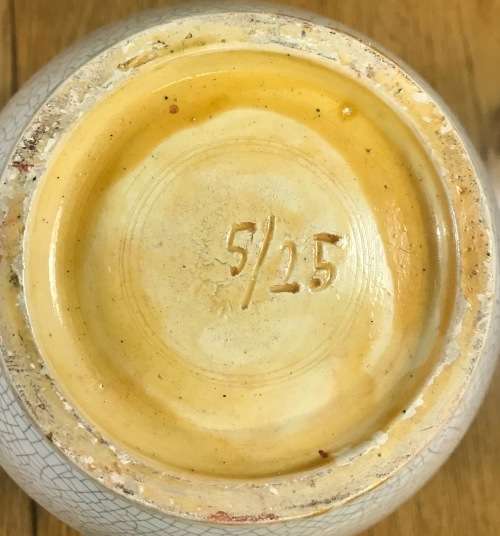 VASE LARGE SILBERDISTEL GERMANY CERAMICS CRAQUELE STYLE Ceramic Workshop Breu and Co. Gevelsberg.