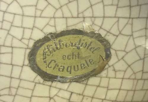 VASE LARGE SILBERDISTEL GERMANY CERAMICS CRAQUELE STYLE Ceramic Workshop Breu and Co. Gevelsberg.