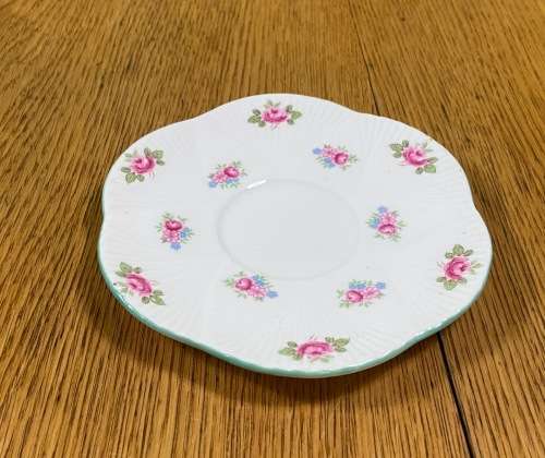 COFFEE=DEMITASSE=Saucer=SHELLEY=ROSEBUD PATTERN=FINE BONE CHINA=ROSES=Spare=EXPRESSO=Cappuccino=s