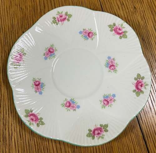 COFFEE=DEMITASSE=Saucer=SHELLEY=ROSEBUD PATTERN=FINE BONE CHINA=ROSES=Spare=EXPRESSO=Cappuccino=s