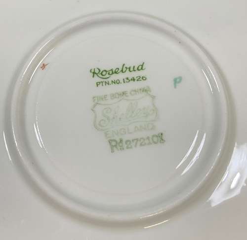 COFFEE=DEMITASSE=Saucer=SHELLEY=ROSEBUD PATTERN=FINE BONE CHINA=ROSES=Spare=EXPRESSO=Cappuccino=s