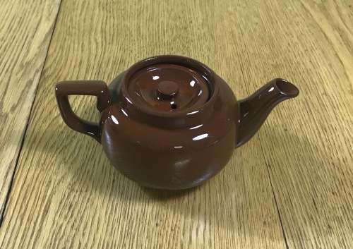 TEAPOT Vintage GIBSONS Pottery ENGLAND SMALL BROWN in colour.