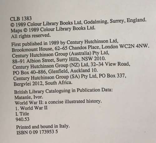 WORLD WAR 2 50th ANNIVERSARY COMMEMORATIVE EDITION IVOR MATANLE 1989 1st EDITION CHURCHILL U-BOATS.