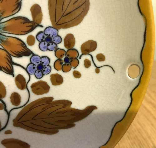 GOUDA ROYAL Zuid Holland PLATE 193mm d 1948 HF 6099 5420 ABIR PATTERN FLOWERS FLORAL UNUSUAL PLATE!!