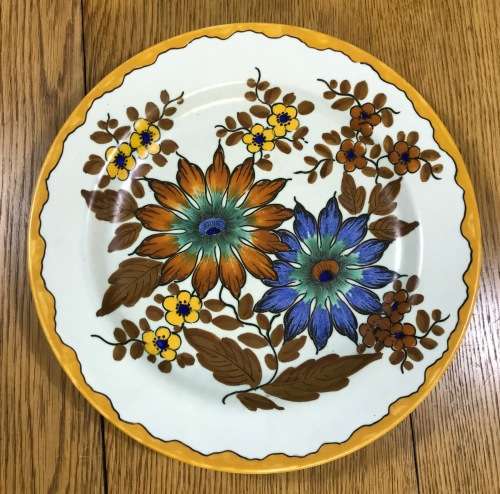 GOUDA ROYAL Zuid Holland BOWL 253mm d 1951 HJ 2955/25 4612 ABIR PATTERN FLOWERS FLORAL STUNNING!!!!!