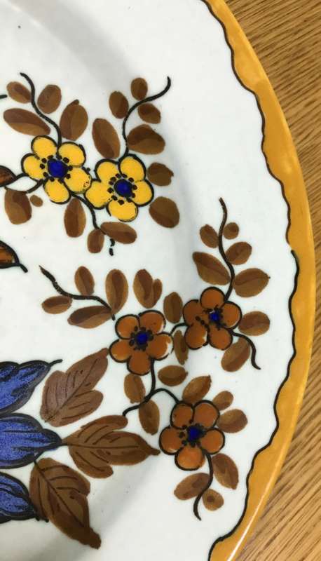 GOUDA ROYAL Zuid Holland BOWL 253mm d 1951 HJ 2955/25 4612 ABIR PATTERN FLOWERS FLORAL STUNNING!!!!!