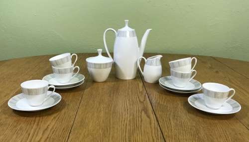 ARZBERG COFFEE SET 17piece DEMITASSE EXPRESSO 212 GOLDENE MEDAILLE XI. TRIENNALE MAILAND 1957 9988.