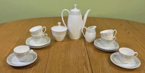 ARZBERG COFFEE SET 17piece DEMITASSE EXPRESSO 212 GOLDENE MEDAILLE XI. TRIENNALE MAILAND 1957 9988.