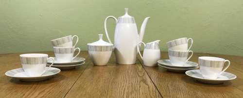 ARZBERG COFFEE SET 17piece DEMITASSE EXPRESSO 212 GOLDENE MEDAILLE XI. TRIENNALE MAILAND 1957 9988.