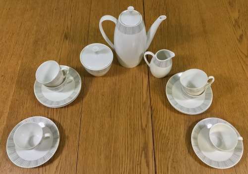 ARZBERG COFFEE SET 17piece DEMITASSE EXPRESSO 212 GOLDENE MEDAILLE XI. TRIENNALE MAILAND 1957 9988.