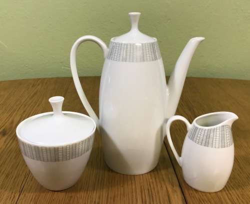 ARZBERG COFFEE SET 17piece DEMITASSE EXPRESSO 212 GOLDENE MEDAILLE XI. TRIENNALE MAILAND 1957 9988.
