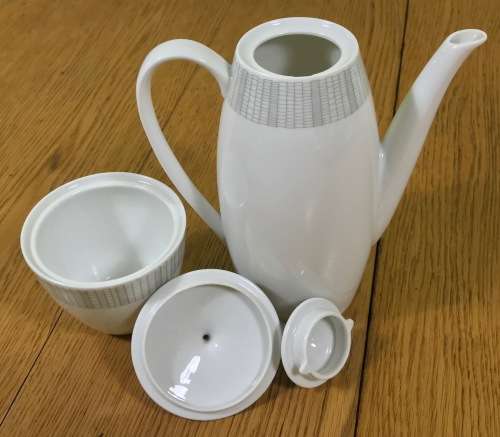 ARZBERG COFFEE SET 17piece DEMITASSE EXPRESSO 212 GOLDENE MEDAILLE XI. TRIENNALE MAILAND 1957 9988.
