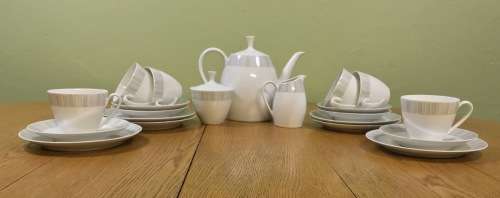 ARZBERG TEA SERVICE 24 piece 212 GOLDENE MEDAILLE XI. TRIENNALE MAILAND 1957 9988 UNUSUAL + STUNNING
